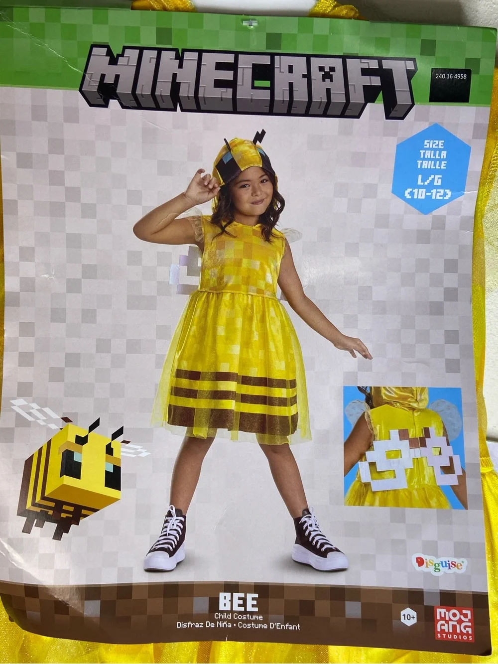DISGUISE Minecraft Bee Dress Halloween Costume Girl’s Size 10-12